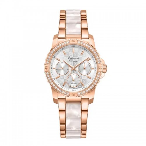 Alexandre Christie AC 6141 Rosegold White Acrylic Lady BFBRGSL2